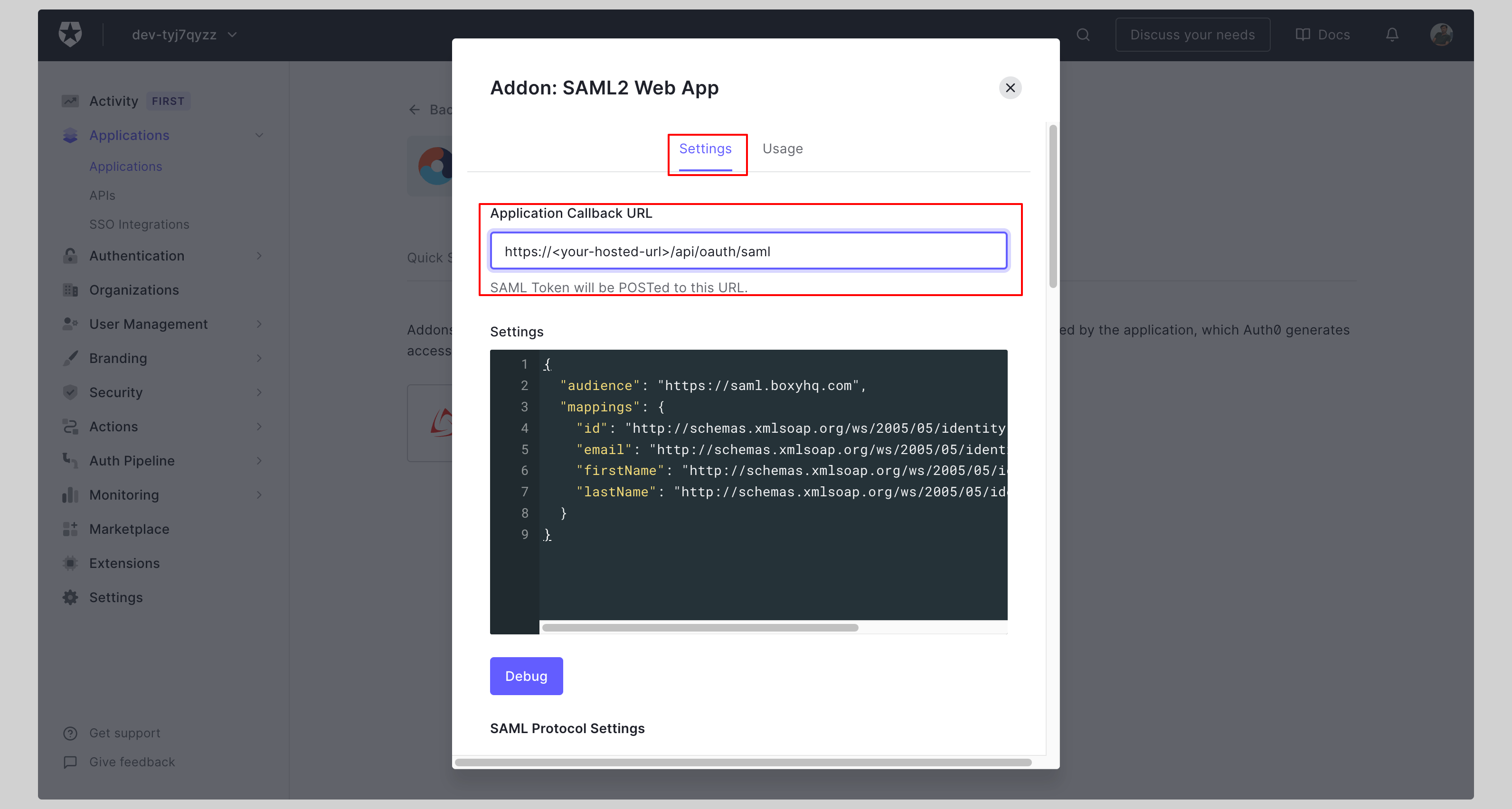 Auth0 SAML Step 3