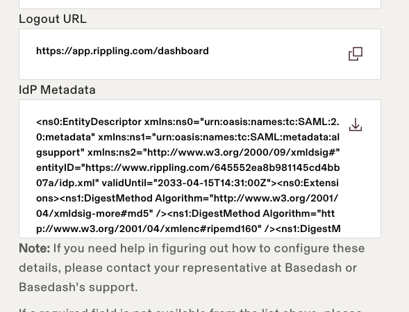 Rippling SAML Step 3