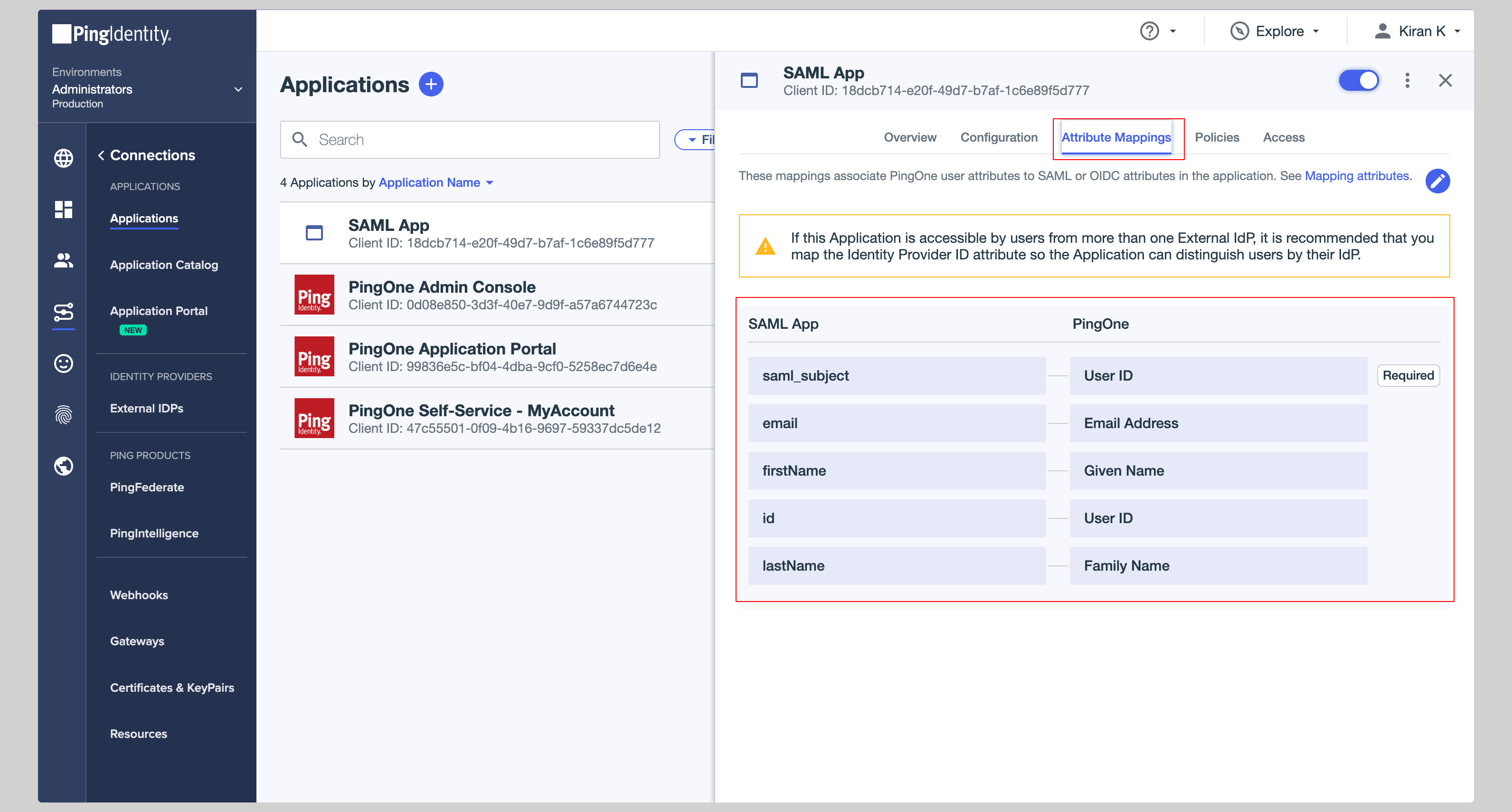 PingOne SAML Step 5