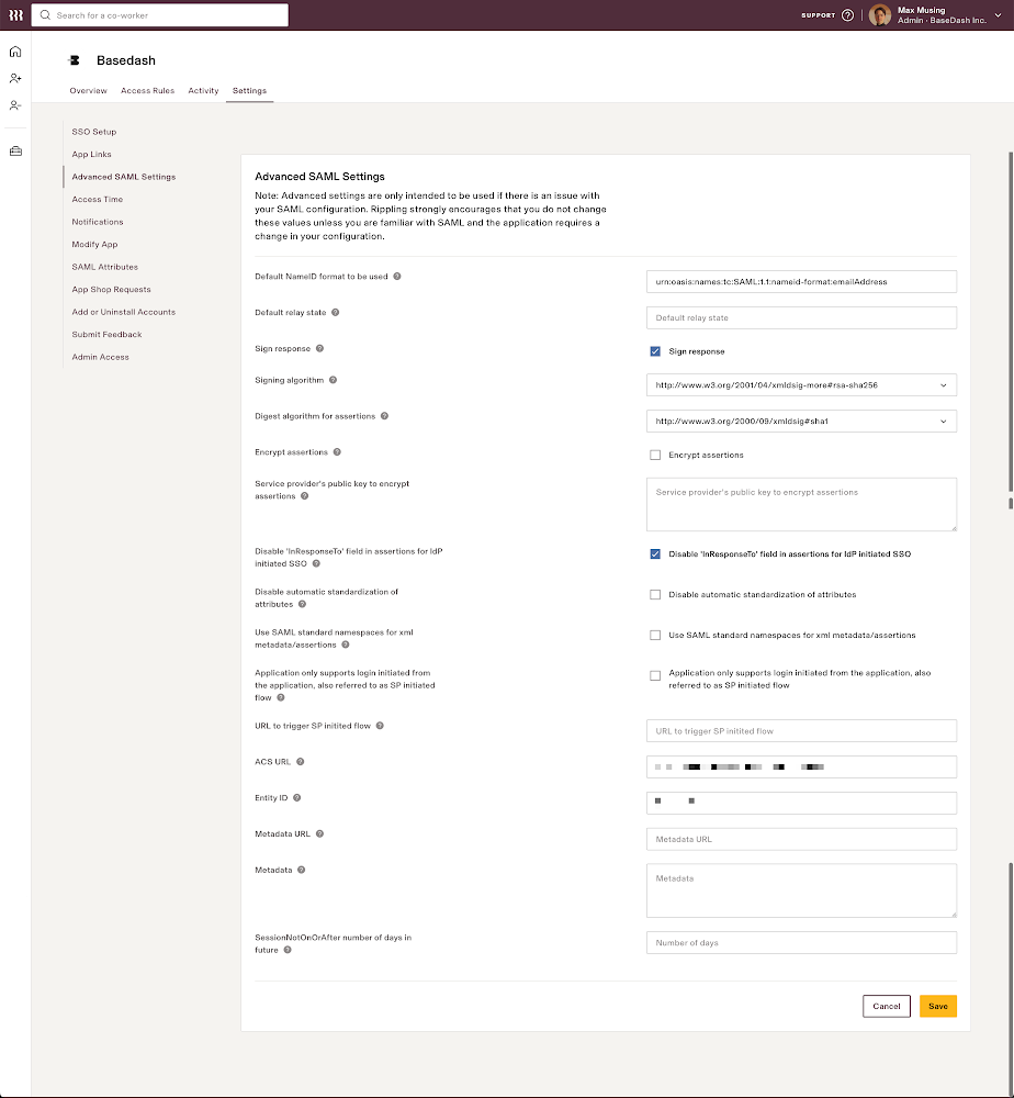 Rippling SAML Step 5