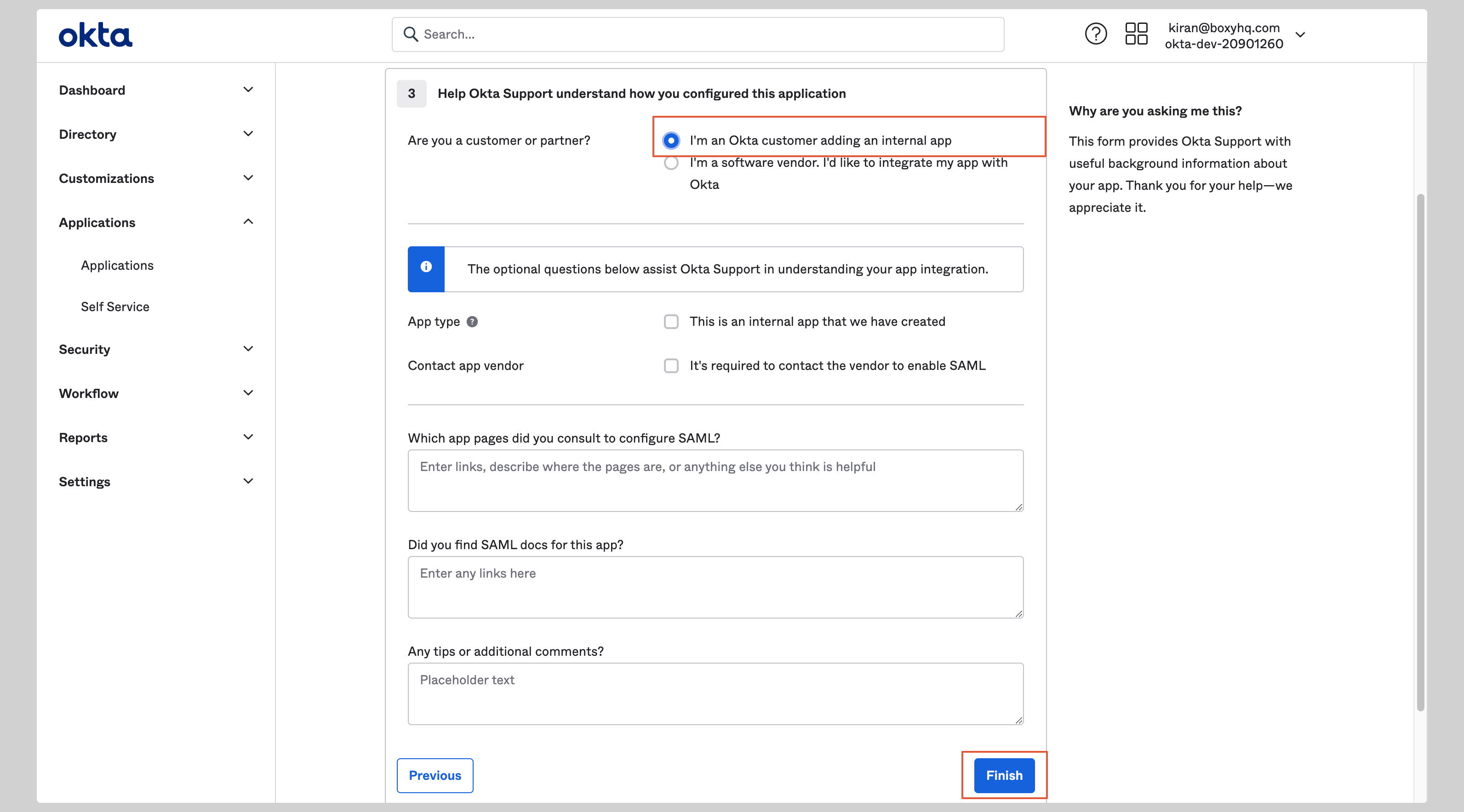 Okta SAML Step 6